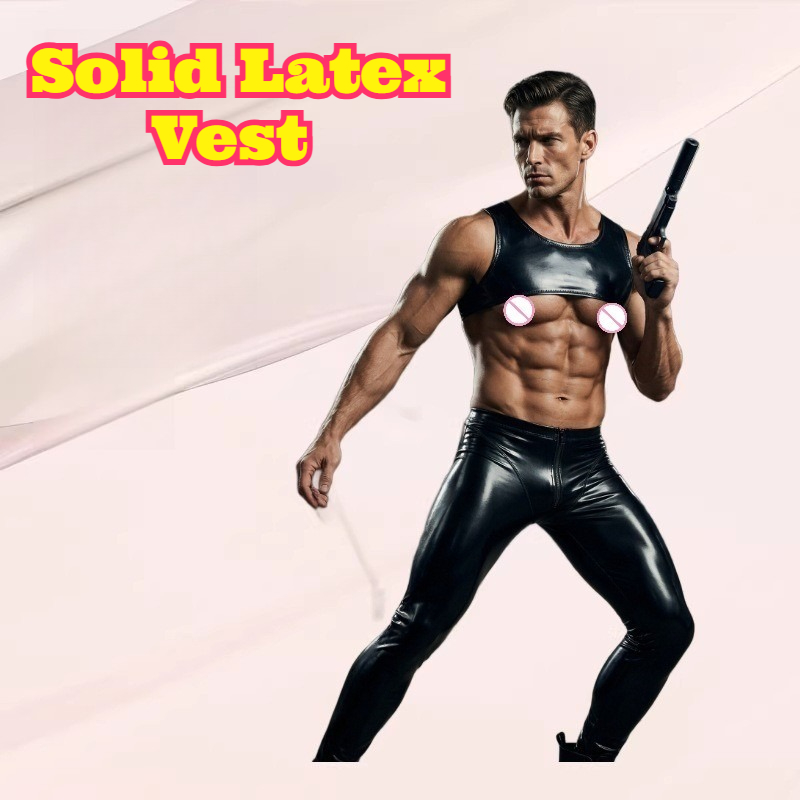 Tank Top Muscle - Sıkı Lateks Yelek Kısa Atlet Kauçuk