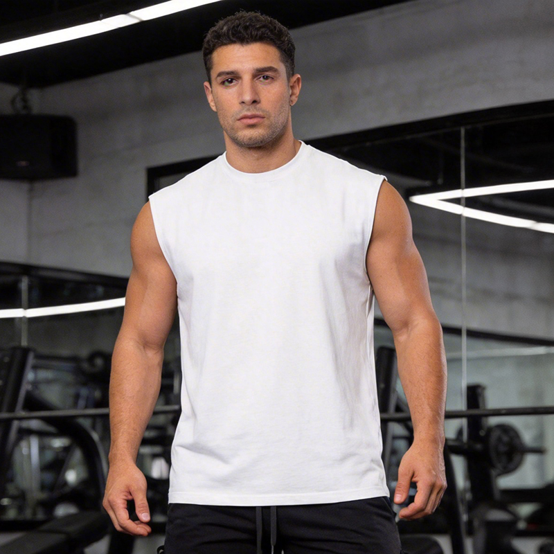 Tank Top Muscle - Boş Renkli Koşu Atletleri Erkek Fileli