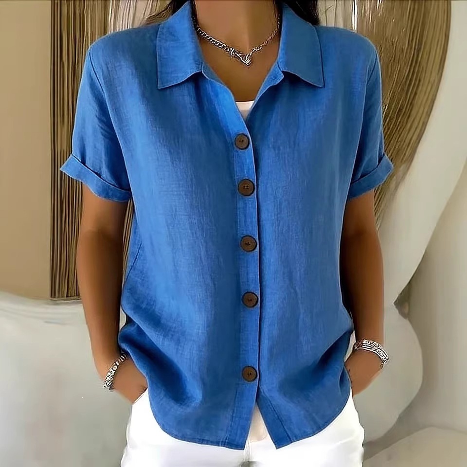 Kadın Zarif Yaz Pamuk Keten Üs - Linen Shirt Breathable incelemesi ve fiyatı