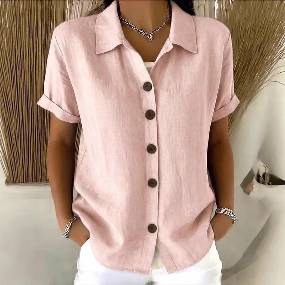 Kadın Zarif Yaz Pamuk Keten Üs - Linen Shirt Breathable incelemesi ve fiyatı