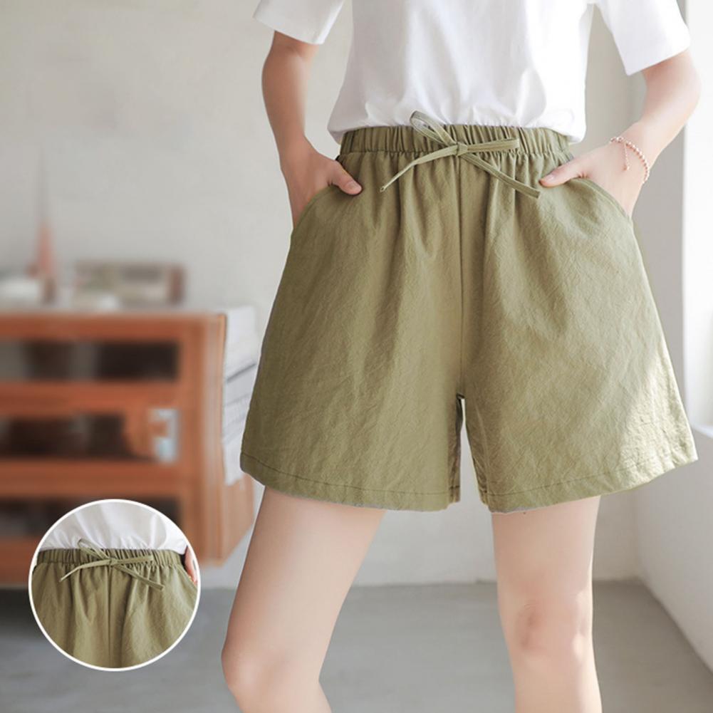 Yaz kadın şort elastik yüksek  - Short Linen Drawstring incelemesi ve fiyatı