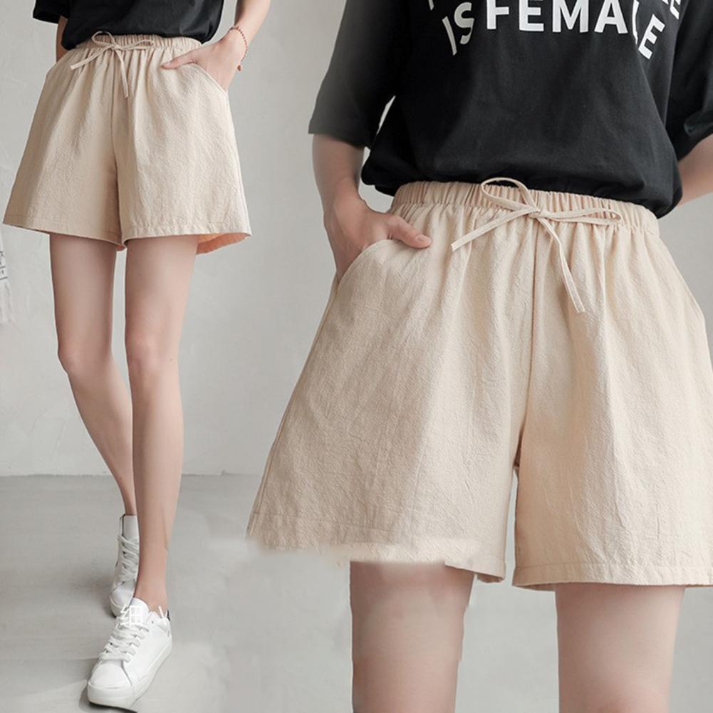 Yaz kadın şort elastik yüksek  - Short Linen Drawstring incelemesi ve fiyatı