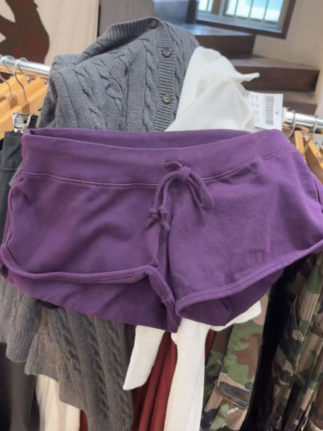 Mor Pamuklu Kısa Pantolon Kadı - Short Linen Drawstring incelemesi ve fiyatı