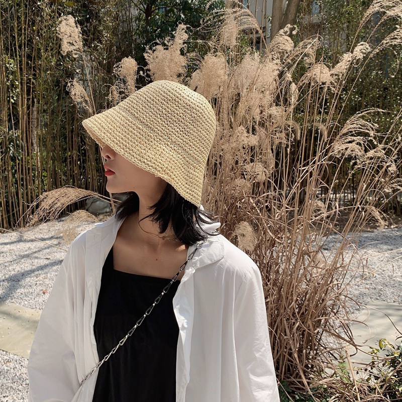 Katlanabilir El Yapımı Dokuma  - Bucket Hat Straw incelemesi ve fiyatı