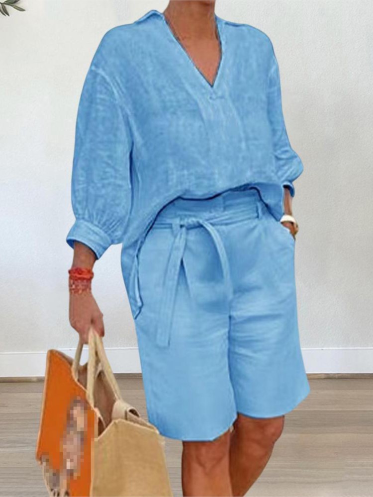 Kadın Takım Elbise Zarif Stil  - Linen Shirt Breathable incelemesi ve fiyatı