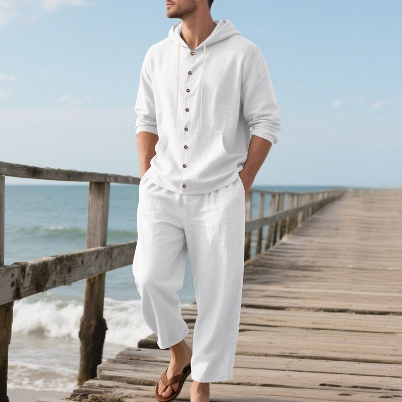 Erkek Keten Plaj Seti Yazlık G - Linen Shirt Breathable incelemesi ve fiyatı