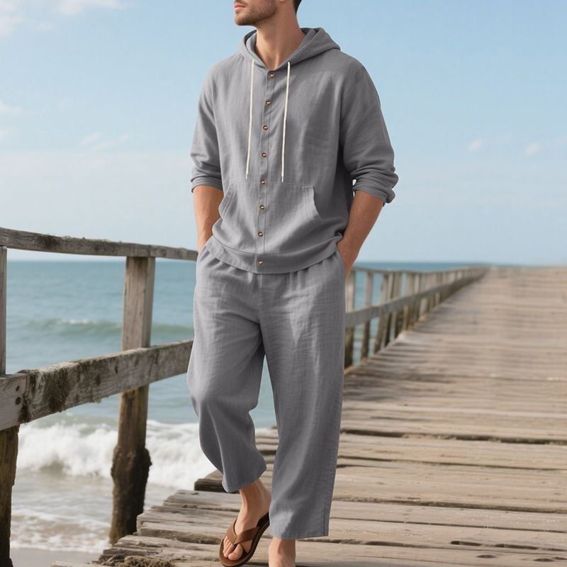 Erkek Keten Plaj Seti Yazlık G - Linen Shirt Breathable incelemesi ve fiyatı